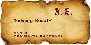 Medvegy Rudolf névjegykártya